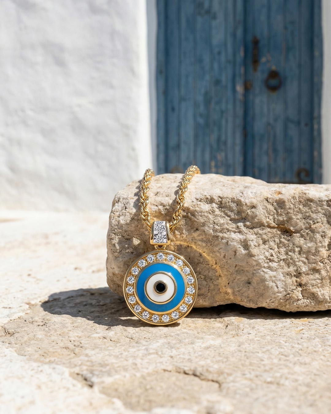 Γυναικείο κολιέ μάτι φυλαχτό από χρυσό 14Κ product image